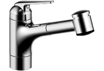 Spültischmischer DOMO.5 VERSO A230mm schwenk/Auszug