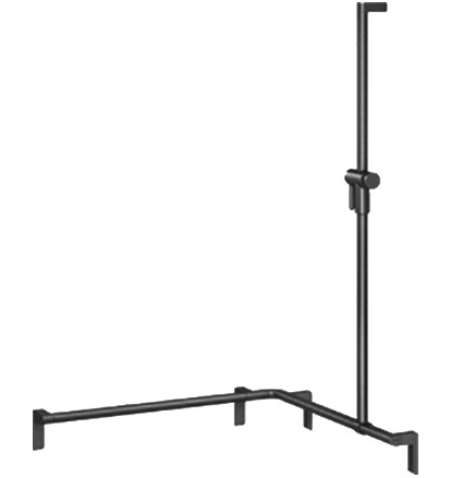 Duschhandlauf NORMBAU 75/75/120 rechts anthrazit