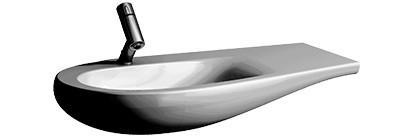 Waschtisch ALESSI ONE 90/50cm 1 HL/o.ÜL. weiss 