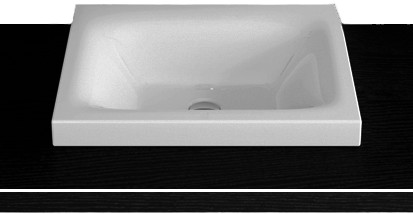 Aufsatzwaschtisch VIVA 60/47.5/6cm 1 HL/o.ÜL. weiss ( C )