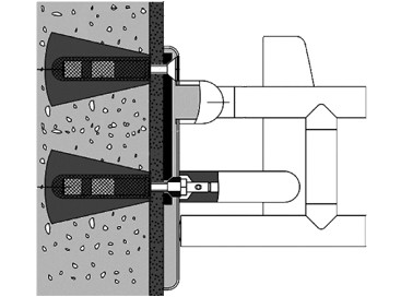 Befestigung HEWI BM11.2.1 zu Rückenstütze