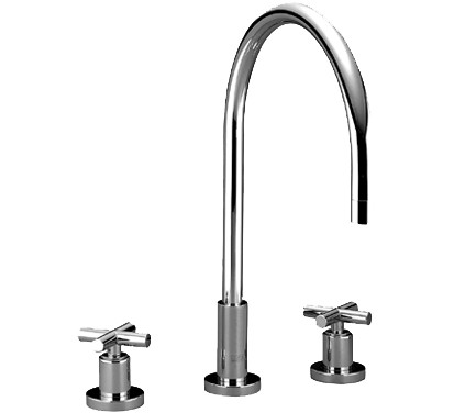 Spültischmischer 3-Loch TARA A235/H212mm platin matt