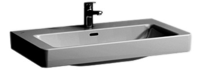 Waschtisch PRO S 85/46cm 1 HL/m.ÜL. weiss