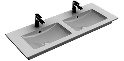 Waschtisch VENTICELLO 130/50cm 2 HL./m.ÜL. weiss