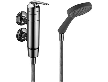 Duschenmischer DOMO.5 AD76mm vertikal mit Zubehör