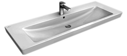 Waschtisch SUBWAY 2.0 130/47cm 1 HL./m.ÜL. weiss 