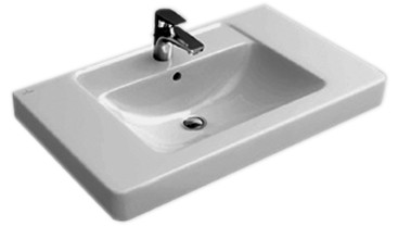 Waschtisch ARCHITECTURA 100/48.5cm 1 HL./m.ÜL. weiss 