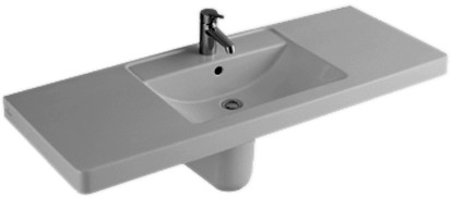 Waschtisch ARCHITECTURA 130/48.5cm 1 HL./m.ÜL. weiss 