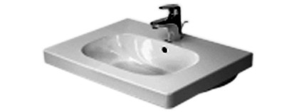 Waschtisch D-CODE 65/48cm 1 HL/m.ÜL. weiss