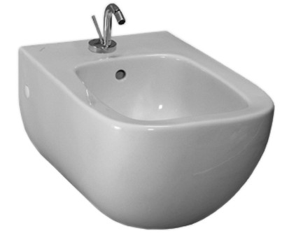 Wandbidet PALOMBA 54/36cm 1 HL/m.Ö.weiss