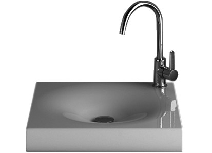 Aufsatzwaschtisch METRO 50/50/8cm o.HL/o.ÜL.weiss