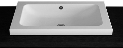 Aufsatzwaschtisch CONTURA 85/45/6cm o.HL/m.ÜL. weiss