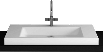 Aufsatzwaschtisch STUDIO 100/47.5/8cm m.HL/o.ÜL. weiss