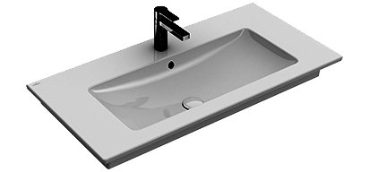 Waschtisch VENTICELLO 100/50cm 2 HL./m.ÜL. weiss