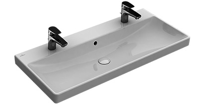 Waschtisch AVENTO 100/47cm 2 HL/m.ÜL. weiss ( C )